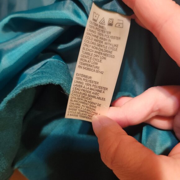 Allison Daley Petite Women's Size 6 Faux Suede Jacket Teal Zip Front Pockets - Picture 9 of 9